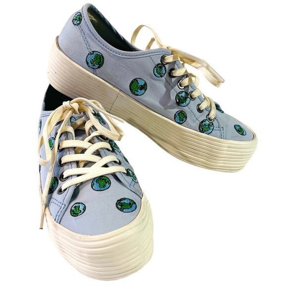SeaVees Blue Mist Earth Monterey Platform Sneakers Size 5 - Picture 1 of 9